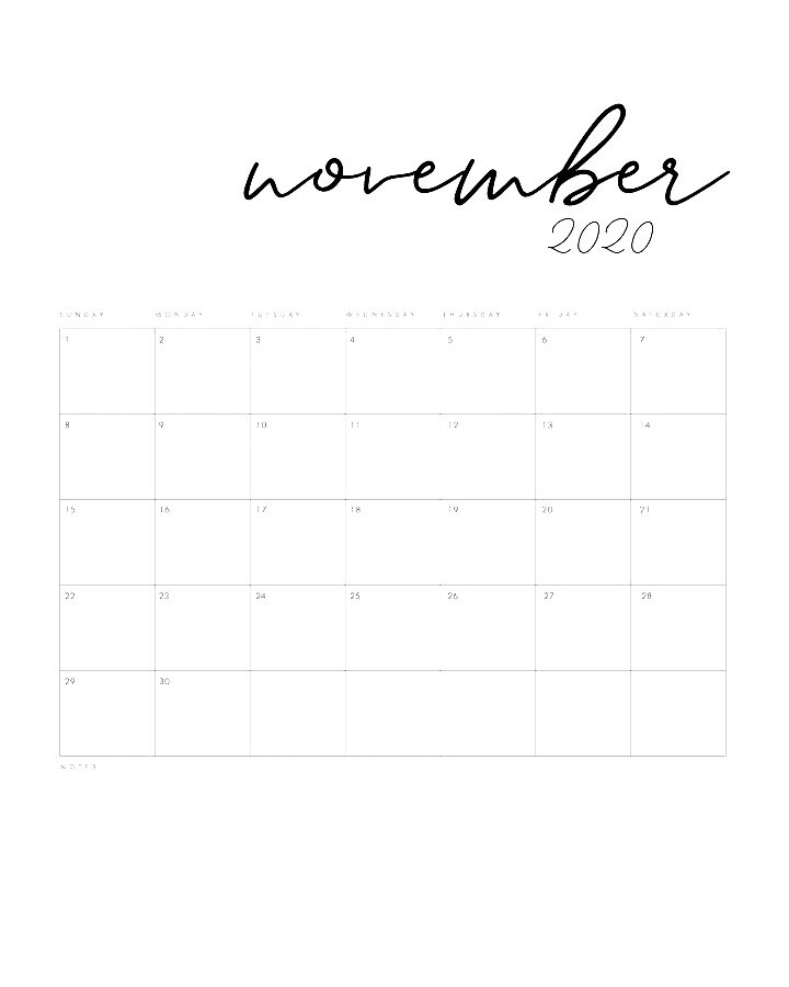 Free Printable 2020 Minimal Calendar The Cottage Market