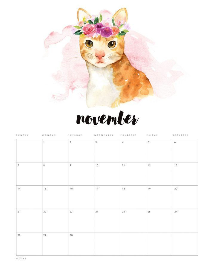 free printable 2021 watercolor animal calendar the