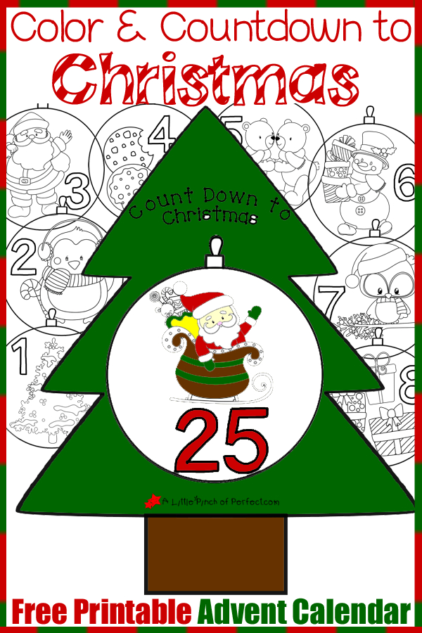 Free Printable Advent Calendar Color And Countdown To Christmas Printable Advent Calendar