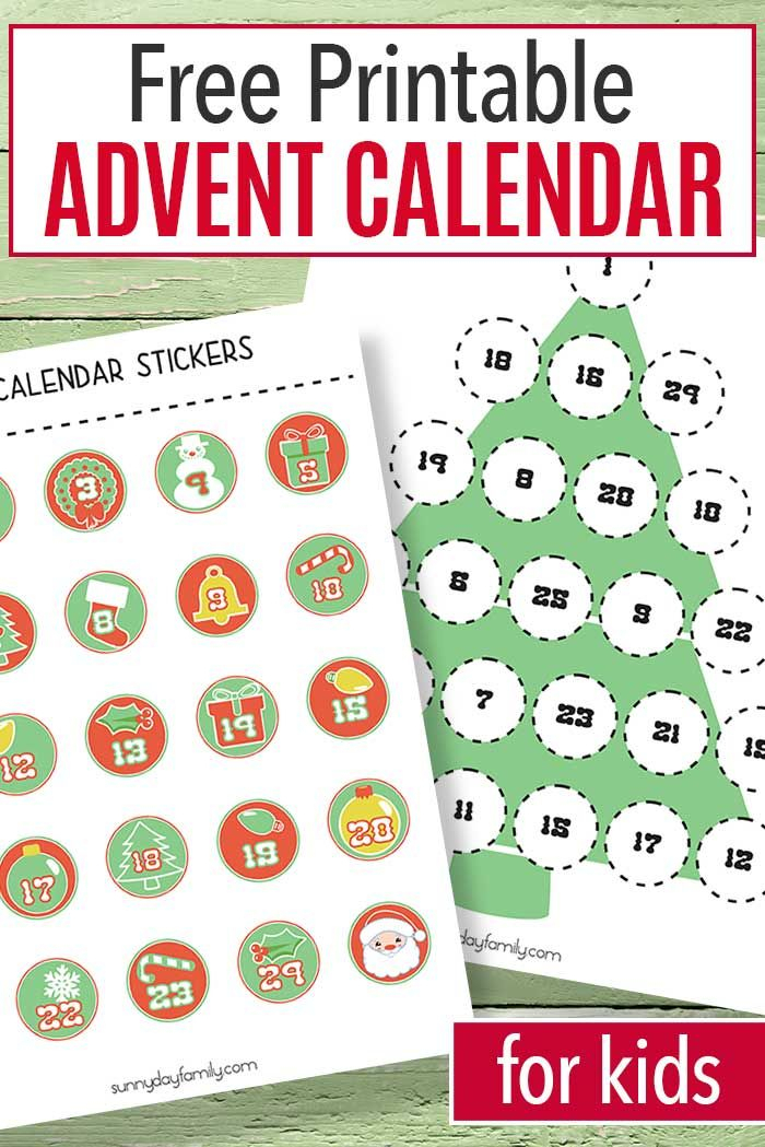 Free Printable Advent Calendar For Kids Printable Advent