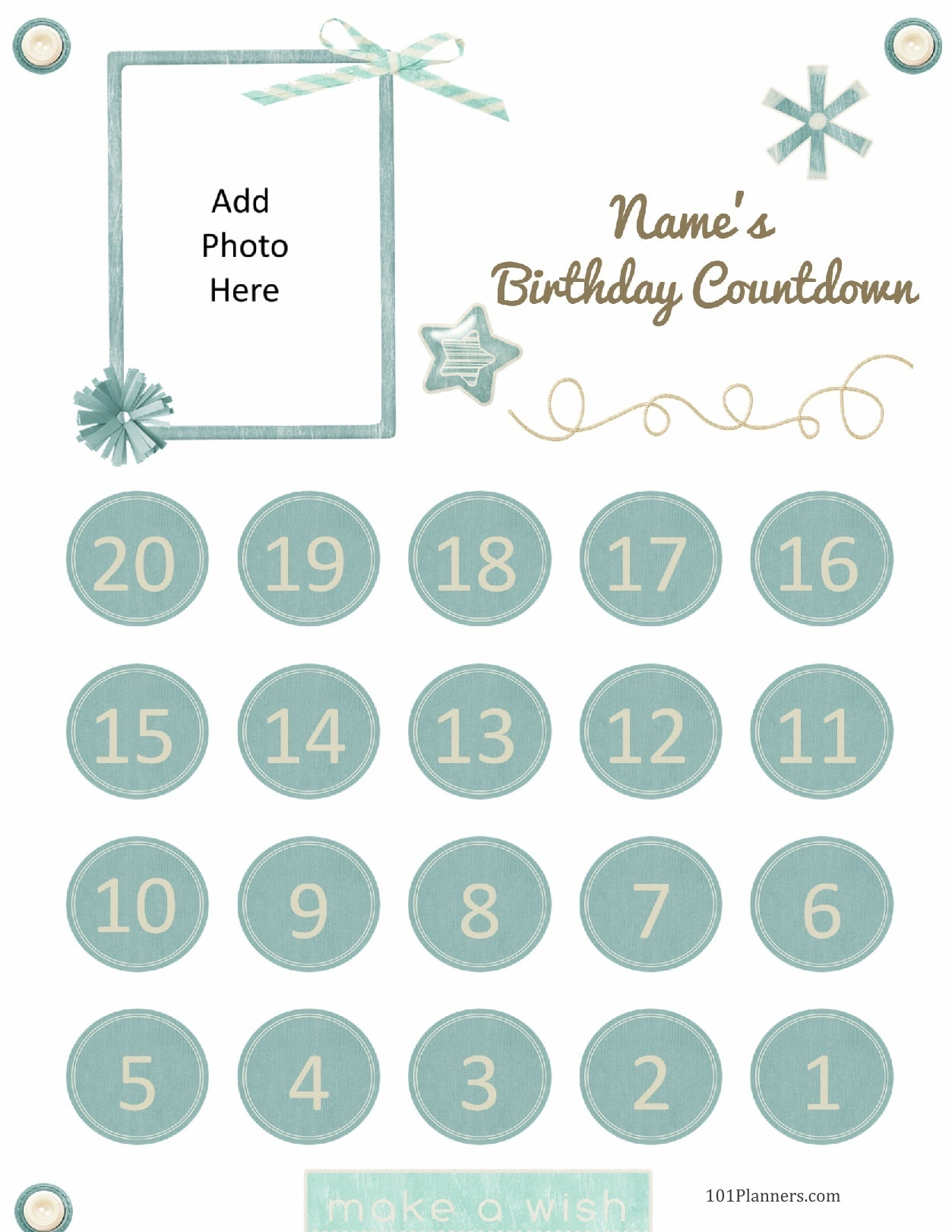 Free Printable Birthday Countdown Customize Online 1