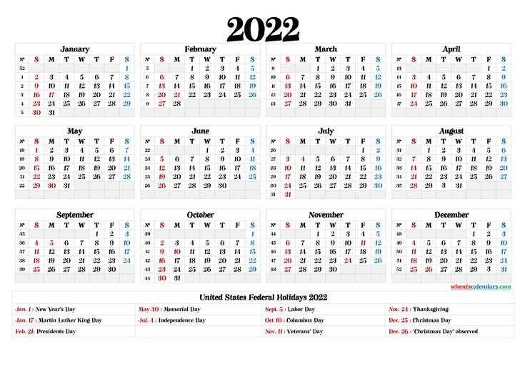 Free Printable Calendar 2022 6 Templates Printable