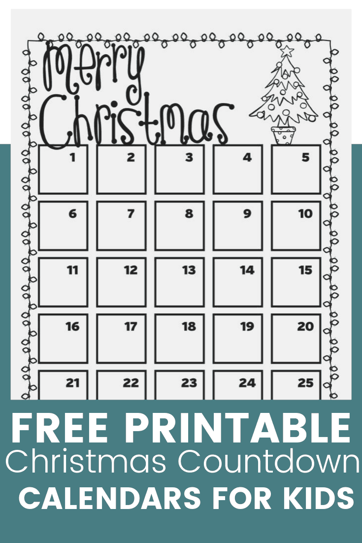 free printable christmas countdown calendar free