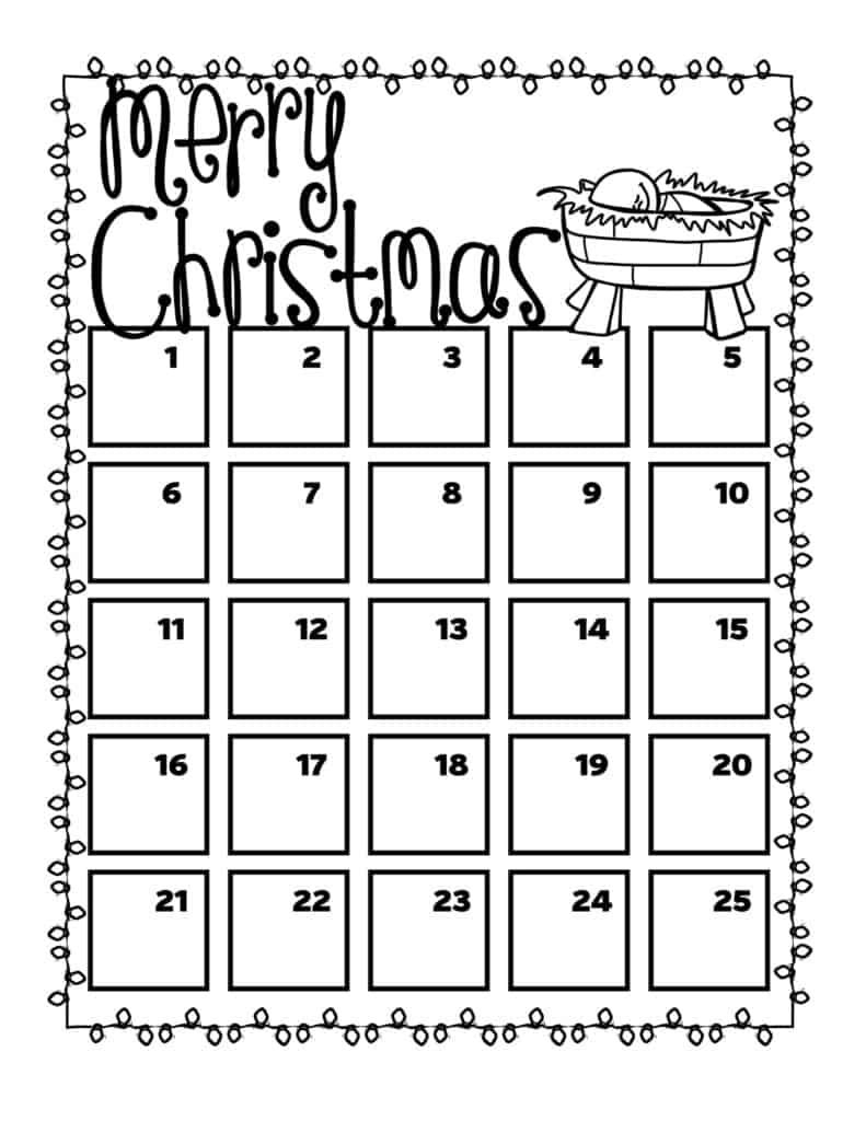 Free Printable Christmas Or Advent Countdown Calendars For 3