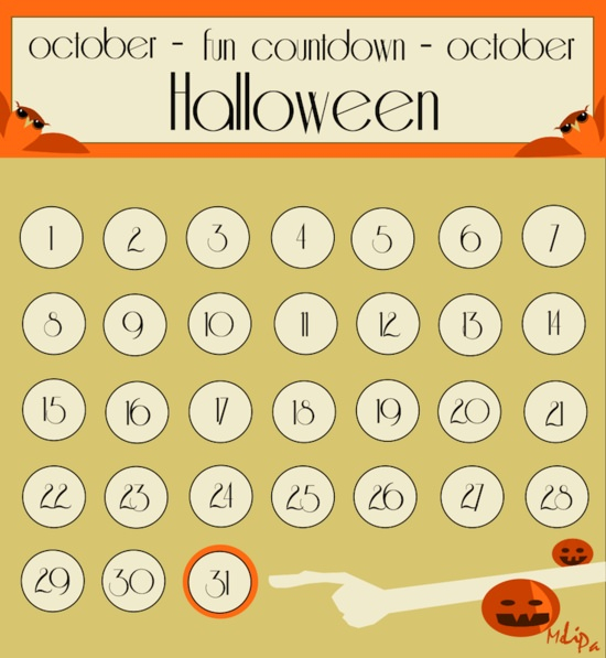 Free Printable Halloween Countdown Calendar Tip Junkie