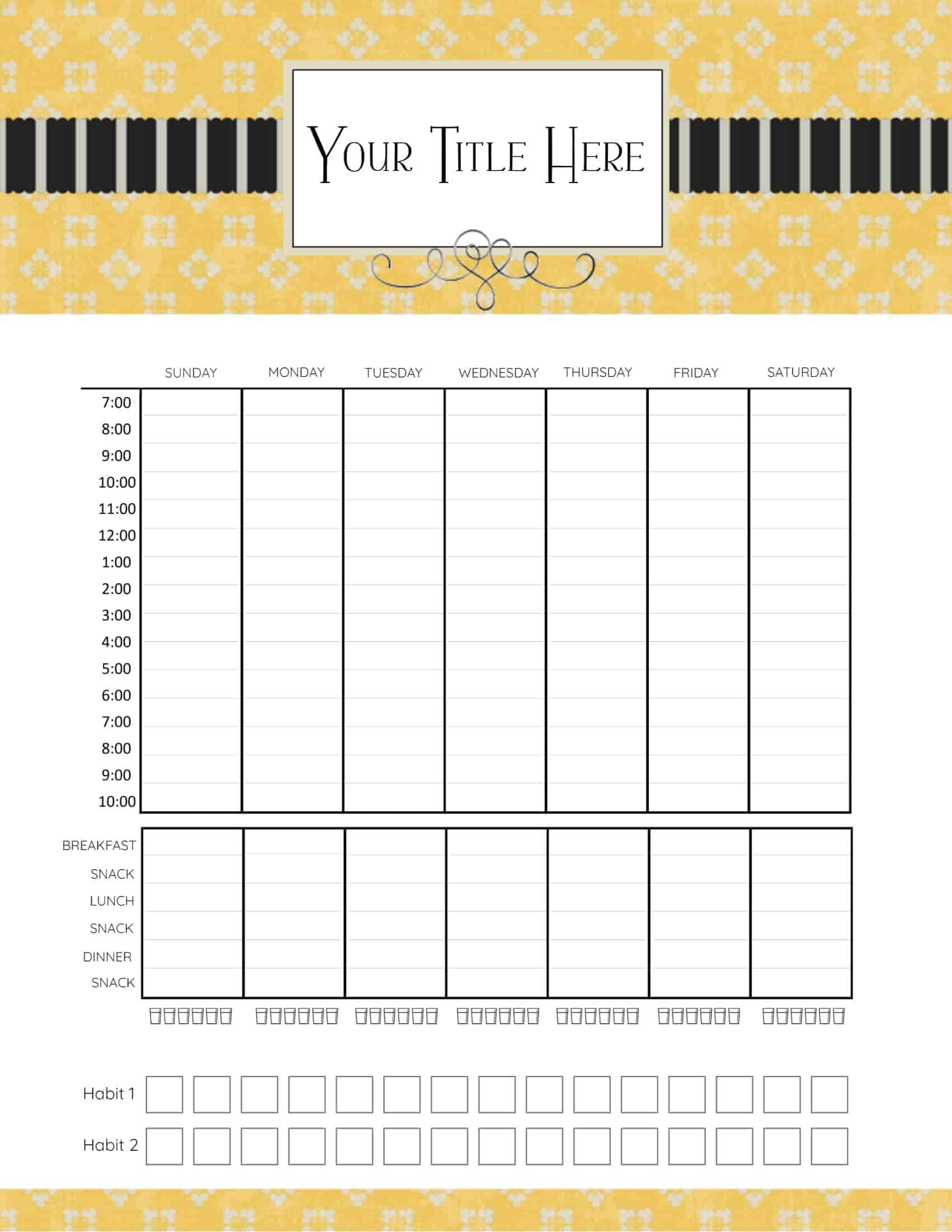 Free Printable Hourly Planner Daily Weekly Or Monthly