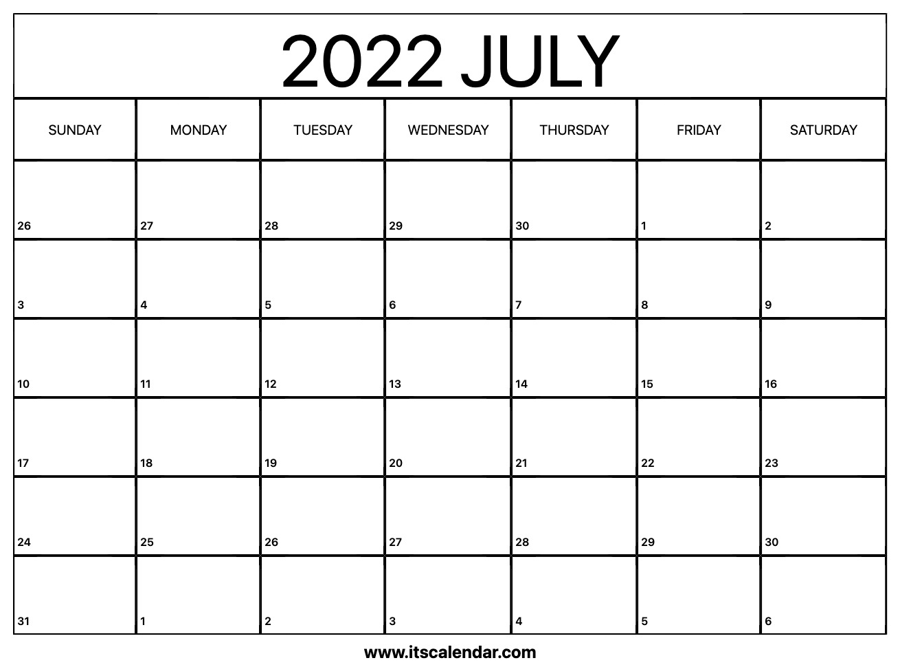 free printable july 2022 calendar 2