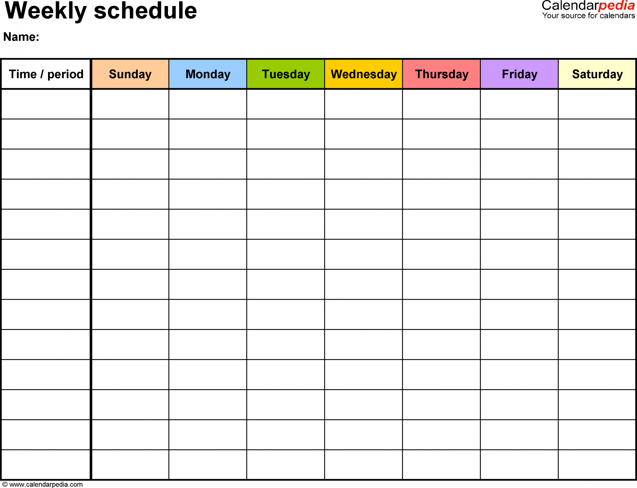 Free Weekly Schedule Templates For Word 18 Templates 2