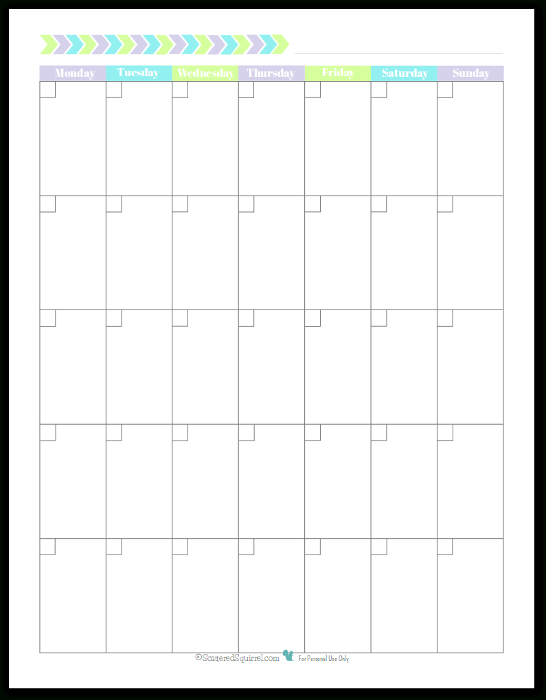 full page blank calendar template 2 templates example