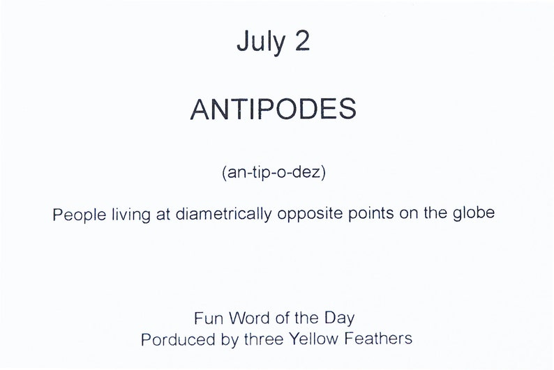 Fun Word Of The Day Calendar Etsy