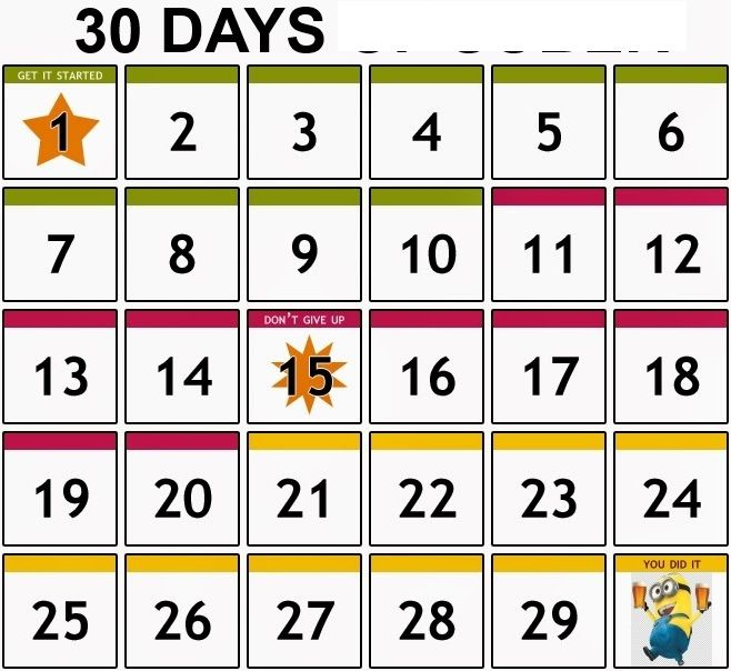 Get 30 Day Calendar Blank Printable Template Pdf Download 1