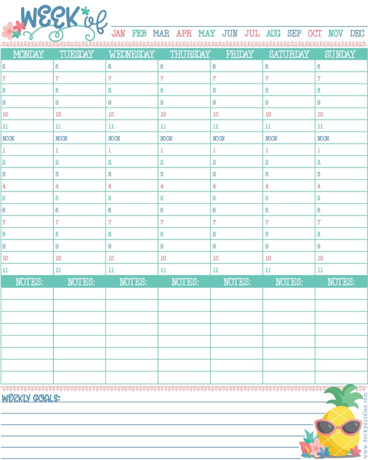 Hourly Planner Printable Daily Planner Printables Free