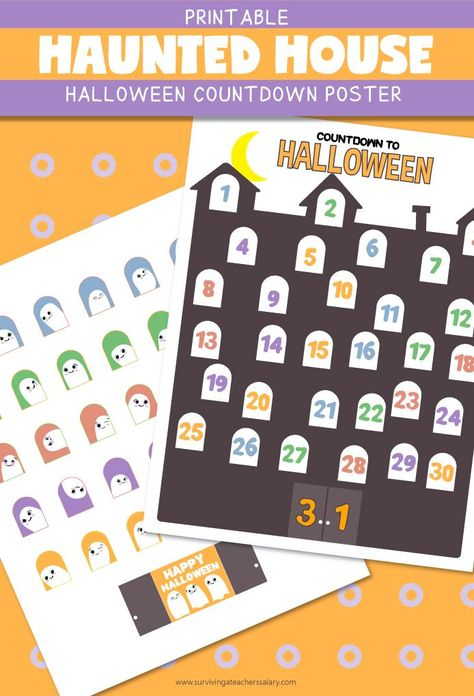Interactive Countdown To Halloween Calendar Printable Halloween Countdown Kids Calendar