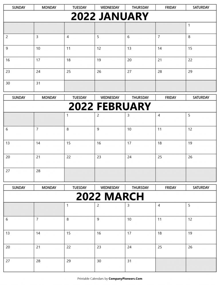 january february march 2022 calendar printable template 1
