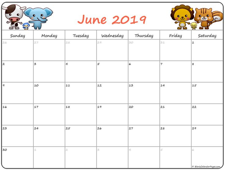 June 2019 Baby Calendar Milestones Cute Calendar With