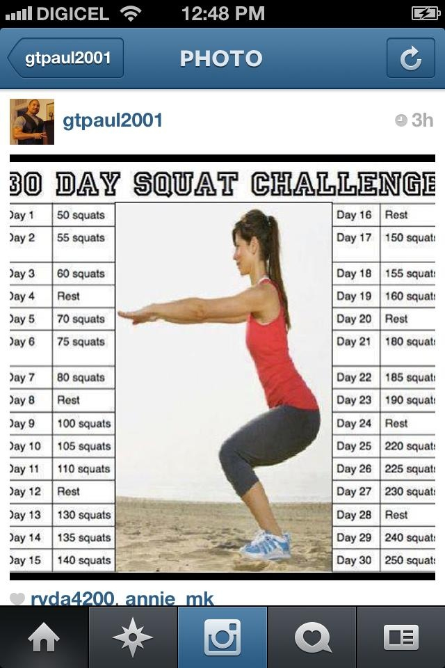 Le Squat Challenge Workout Challenge 30 Day Squat