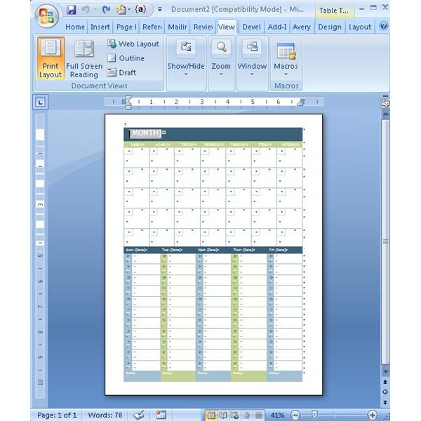 learn how to use microsoft word and calendar creator to 3