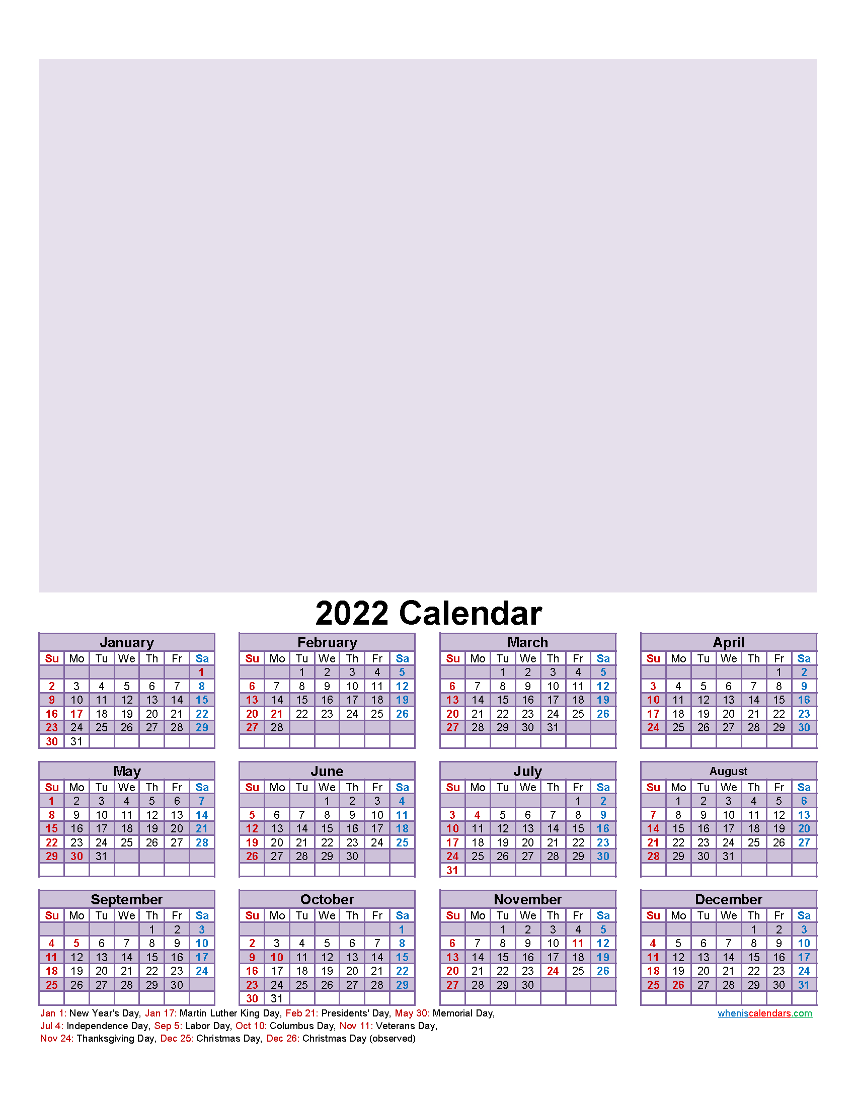 Make Your Own Photo Calendar Free 2022 Template No F22y33