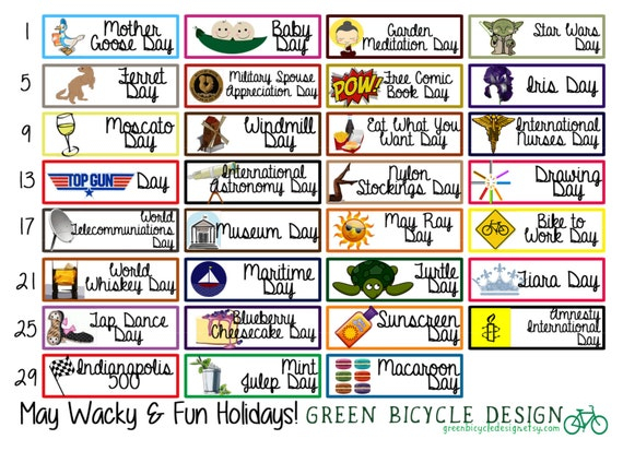 May Wacky Fun Holidays Functionalgreenbicycledesign