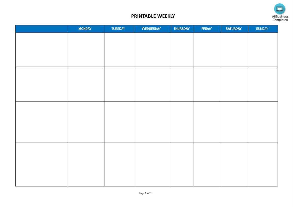 Microsoft Office Weekly Calendar Template Pdf Template