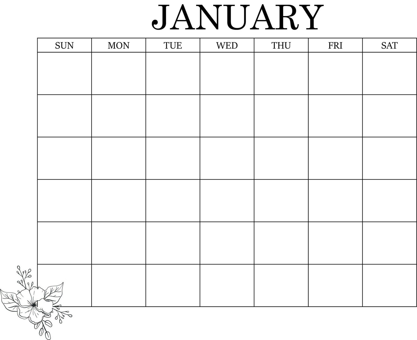monthly blank calendar basic calendar 11 x 8 5 inches etsy