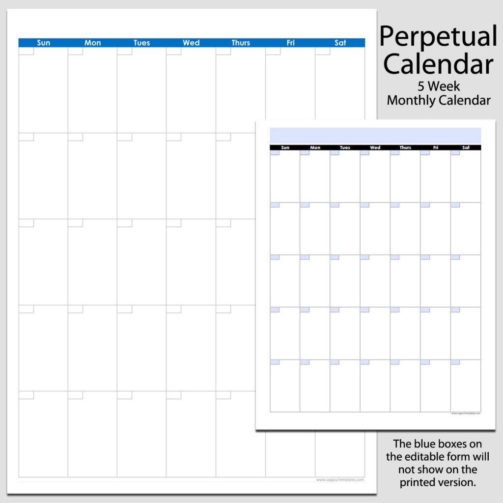 Monthly Perpetual Calendar In Portrait 8 1 2e280b3 X 11
