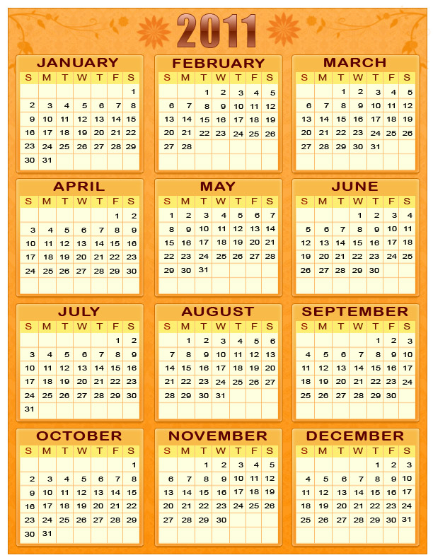 New 2012 Printable Calendars Information And Wallpapers