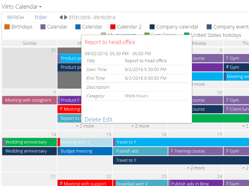 Office 365 Calendar App For Sharepoint Online Virtosoftware