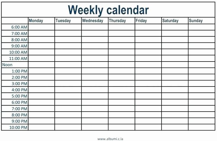 One Week Schedule Template New Printable E Week Calendar Weekly Calendar Template Weekly