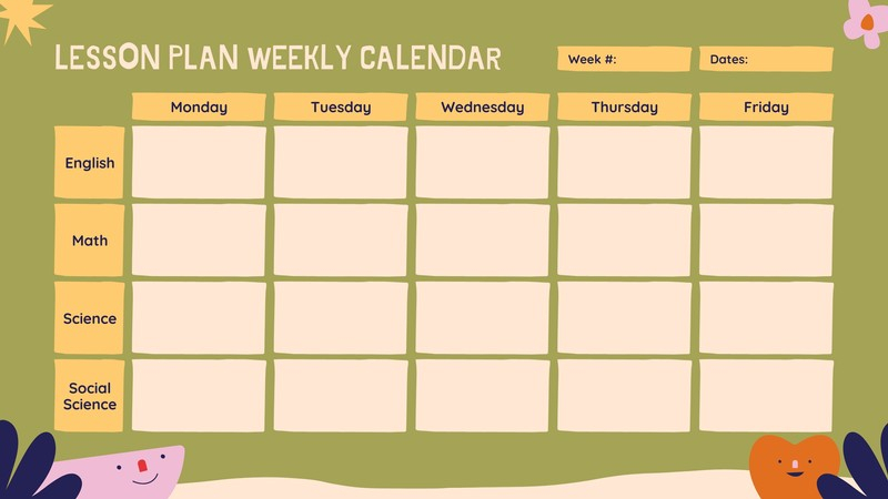 Page 2 Free Printable Customizable Weekly Calendar