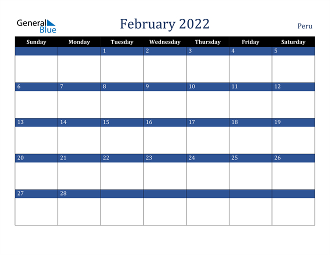 peru february 2022 calendar with holidays