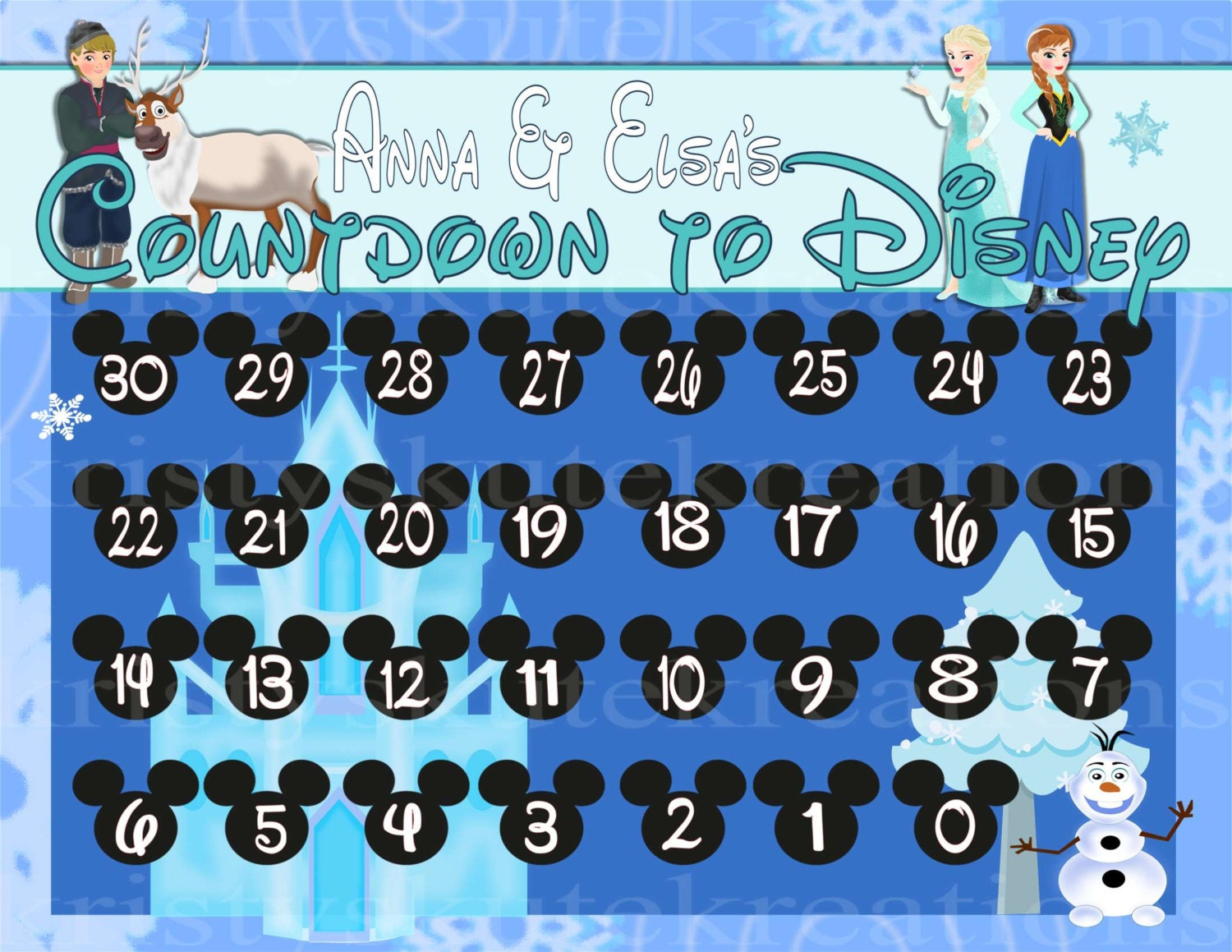 Print At Home Digital Countdown To Disney Calendar 1