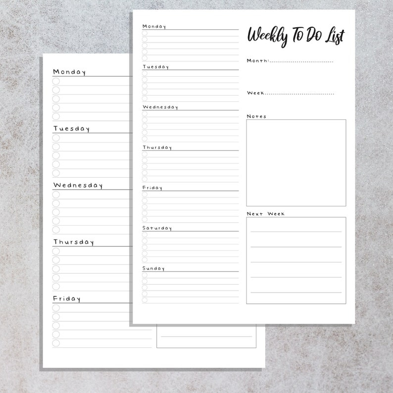 Printable 7 Day Planner Instant Download Pdf Daily