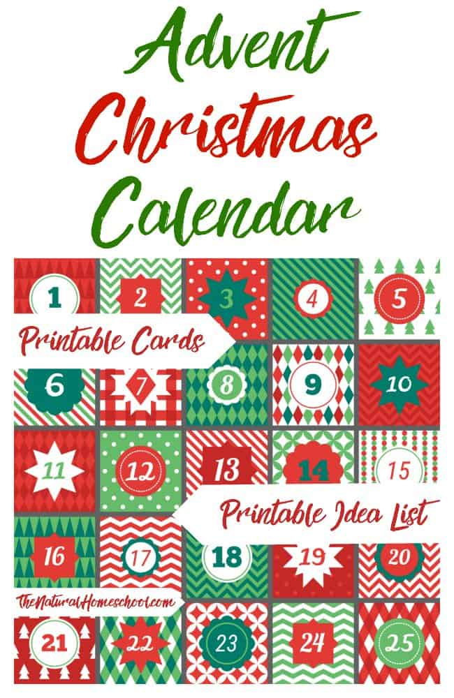 Printable Advent Christmas Calendar Cards And Lists