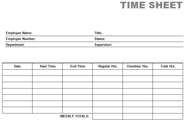 Printable Blank Pdf Time Card Time Sheets Timesheets
