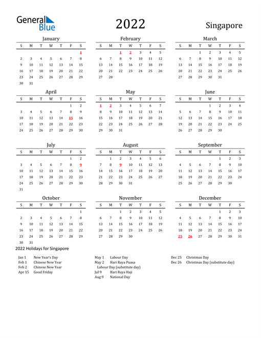 printable calendar 2022 singapore