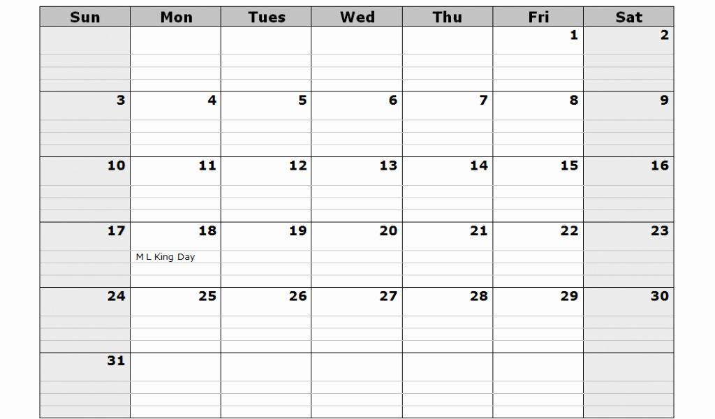Printable Calendar Lined Free Calendar Template 1