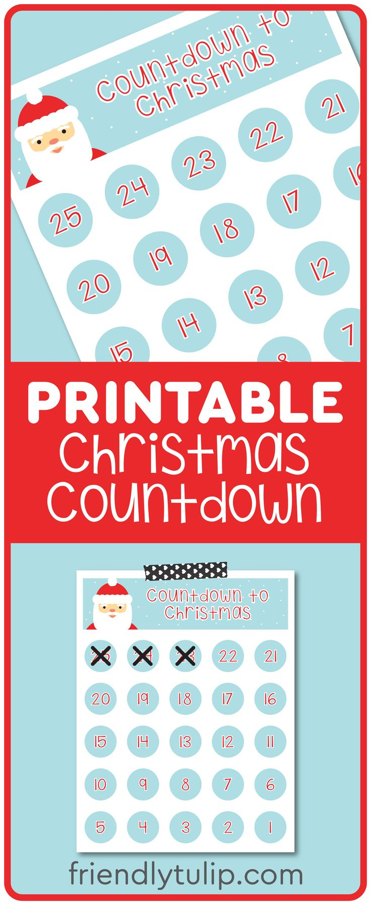 Printable Christmas Countdown Instant Download Printable