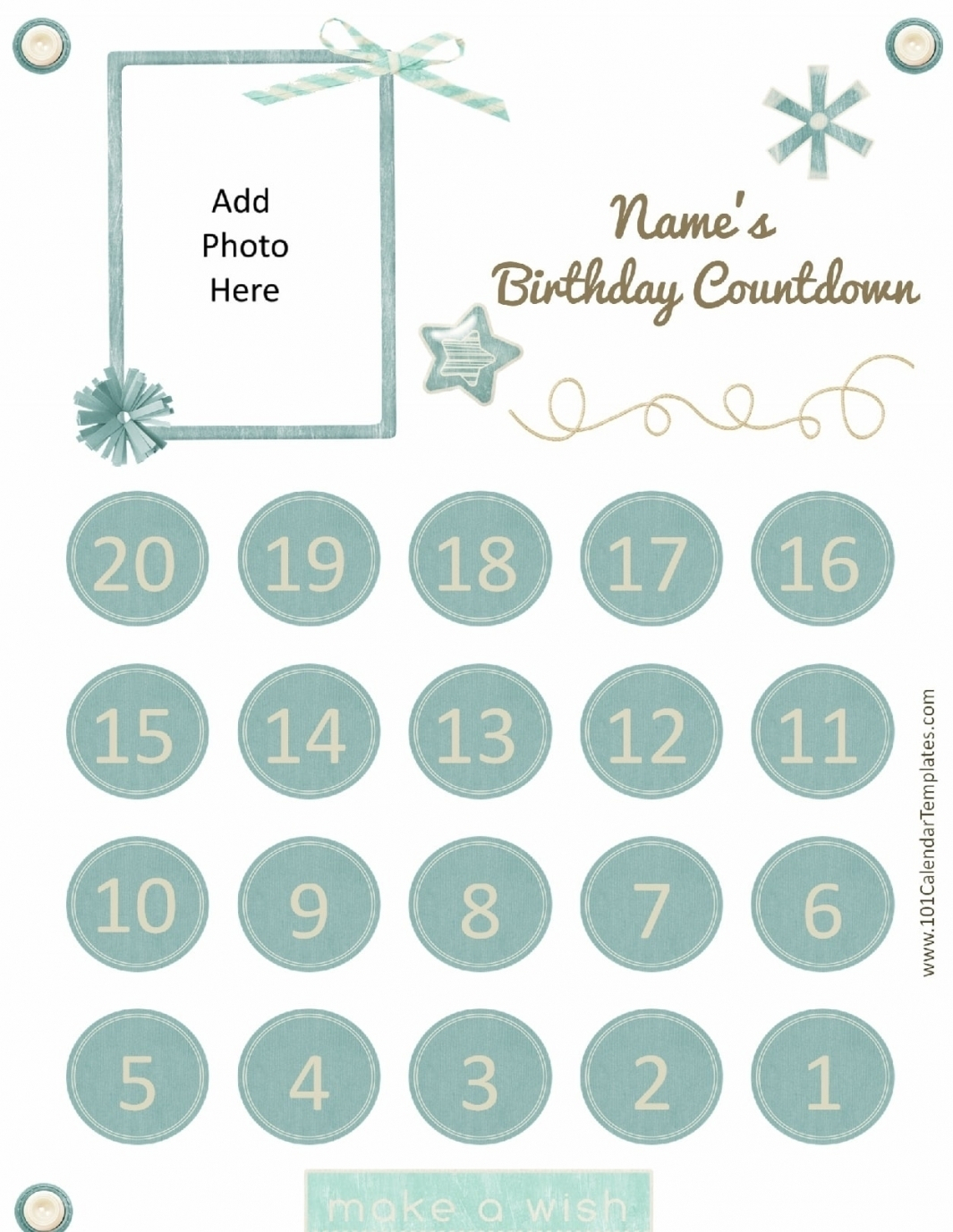Printable Countdown Calendar 2020 Free Letter Templates