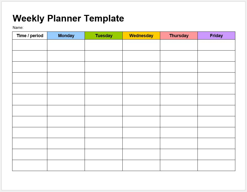 Printable Day Calendar With Times Free Weekly Weekly 1