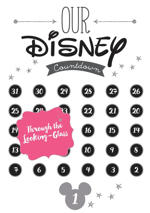 printable disney countdown calendar sheet mickey mouse silver