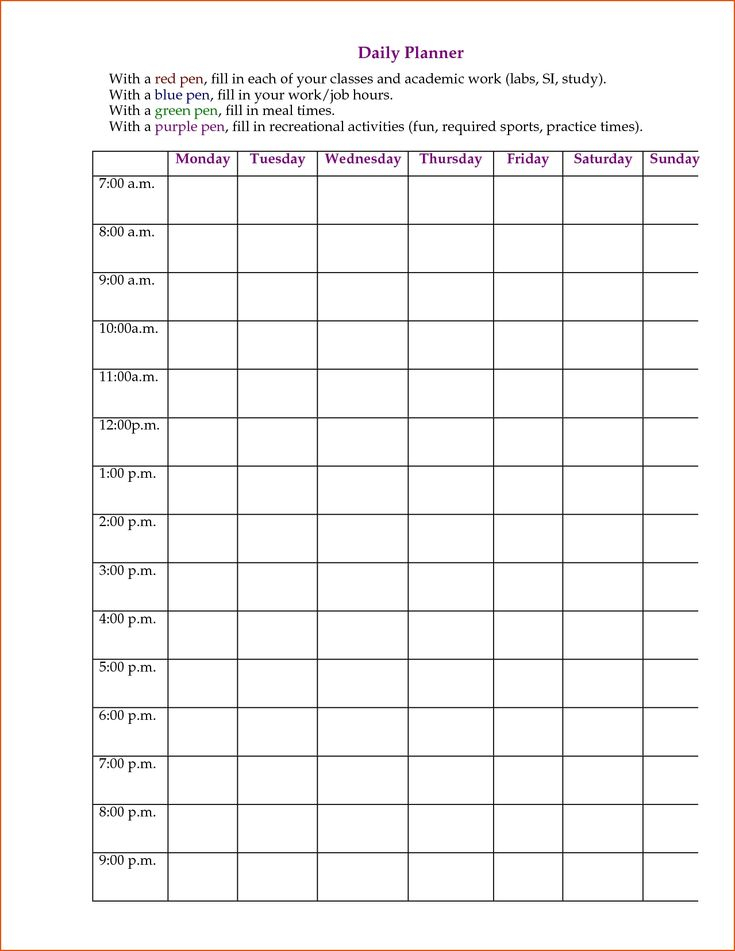 remarkable 24 hour 7 day template in 2020 day planner 1