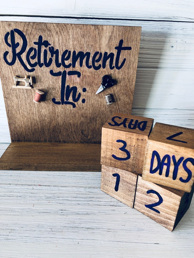 Retirement Countdown Calendar With Blocks Sewing Theme Etsy 1