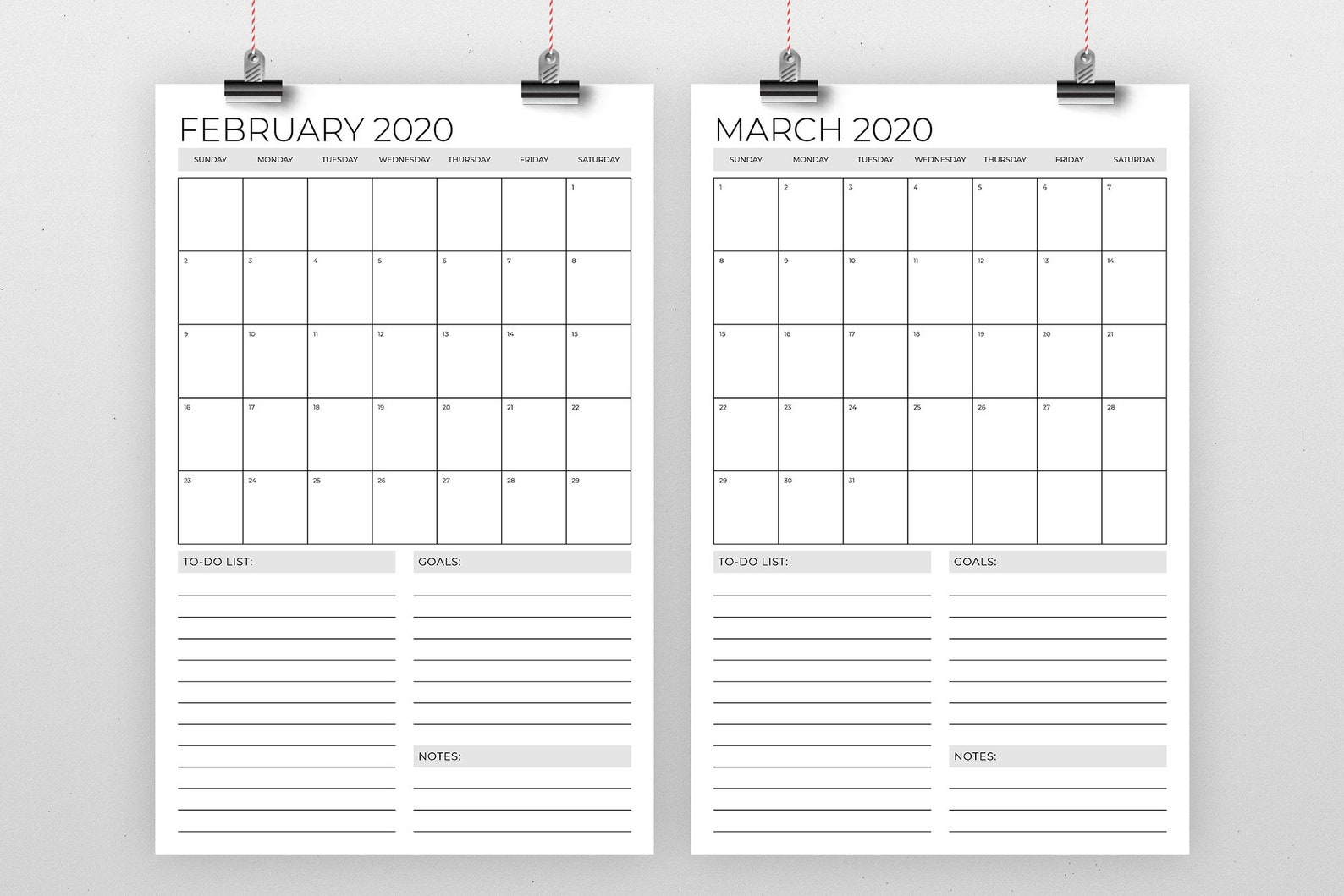 sale vertical 11 x 17 inch 2020 calendar template instant 1