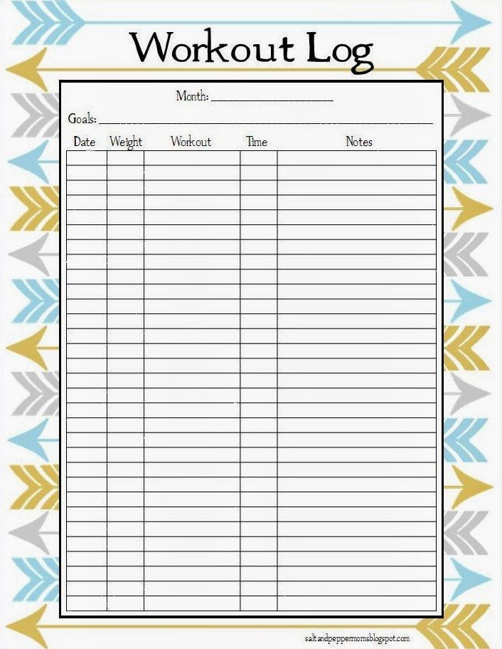 Salt And Pepper Moms Free Printable Workout Sheets