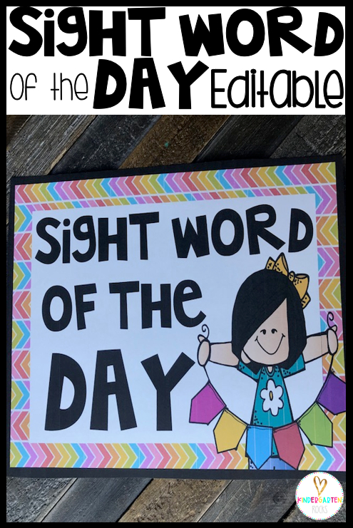 Sight Words Of The Day Editable Calendar Companion