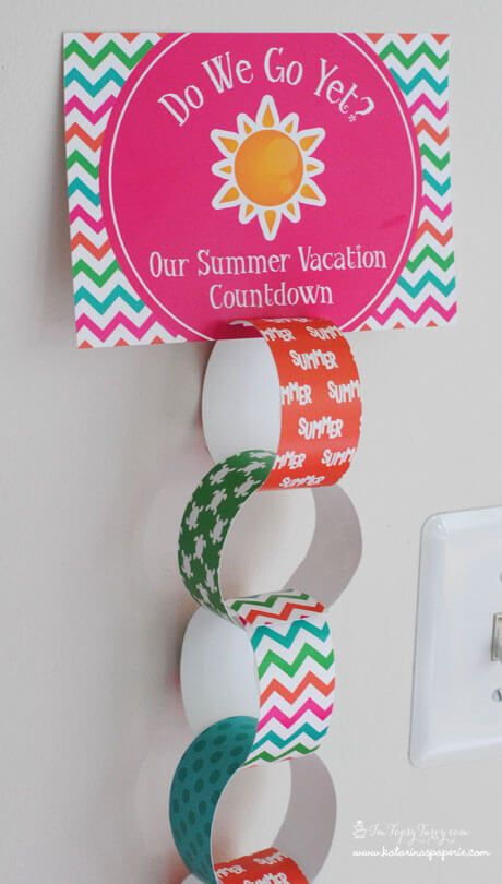 summer vacation chain countdown printable perfect for