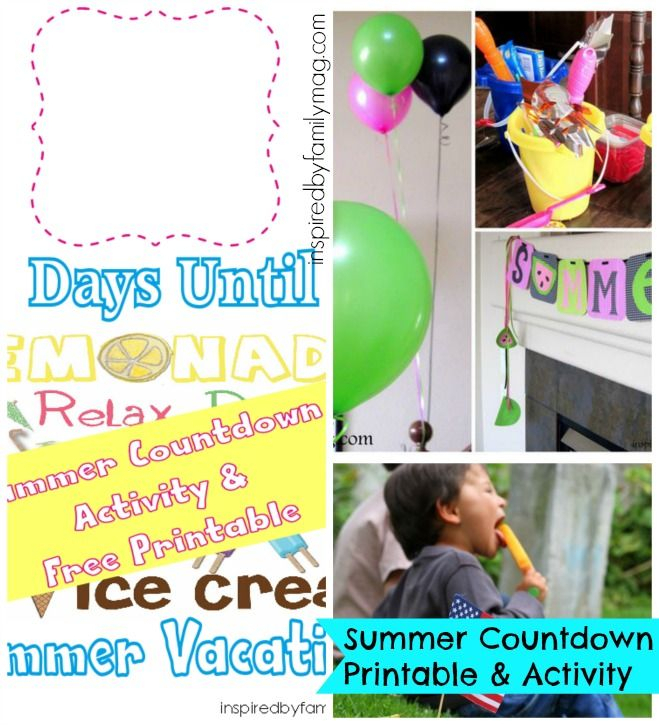Summer Vacation Countdown Family Dinner Activity