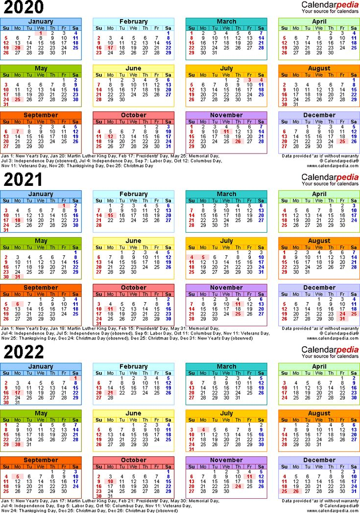 Template 3 Word Template For Three Year Calendar 2020 2022 Portrait Orientation 1 Page In