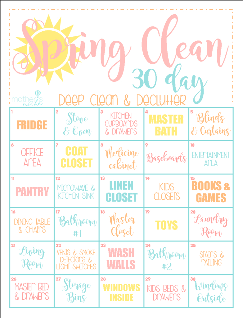 The 30 Day Clean Home Challenge Spring Clean Up Printable
